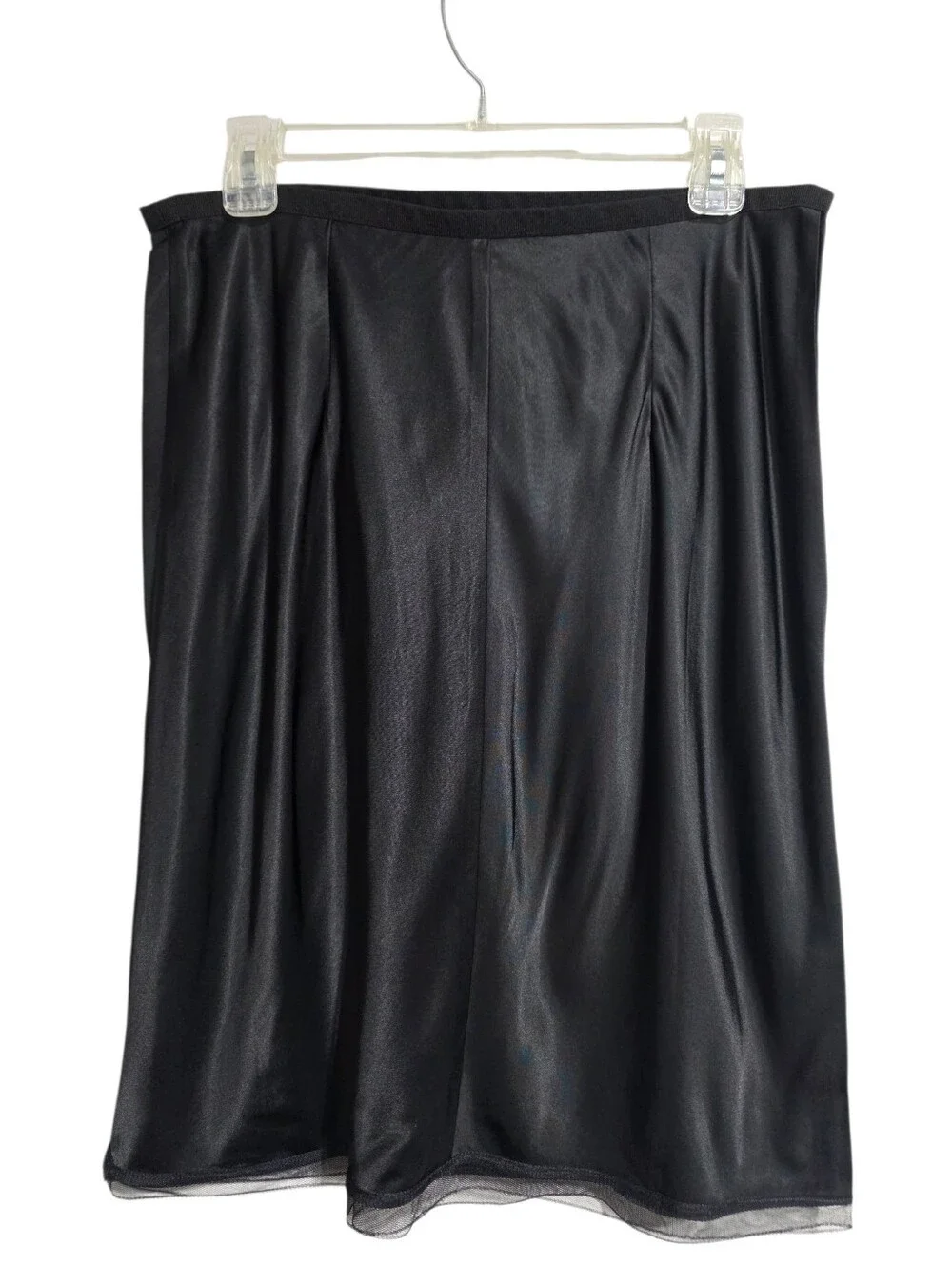 NWT J.CREW BLACK SATIN BIAS CUT SLIP SKIRT SZ M